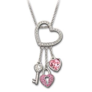Swarovski heart lock necklace